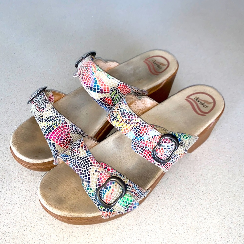 Dansko Sophie stain glass sandal clogs